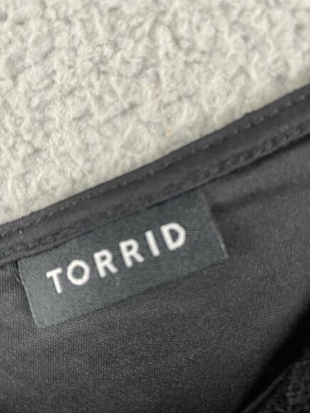 Torrid Top Womens 4X Black Lace Sleeveless Spaghetti Strap Shirt - Picture 3 of 12